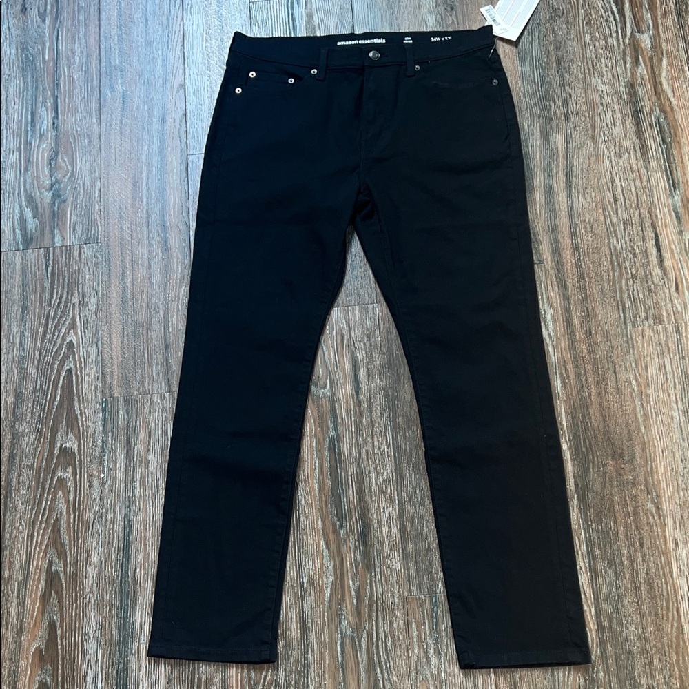 Amazon Essentials Men's Black Slim Jeans NWT 34x32